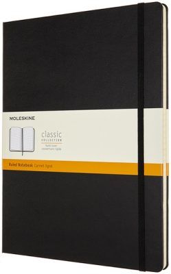 Moleskine: Zápisník tvrdý linkovaný černý XXL