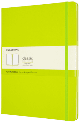 Moleskine: Zápisník tvrdý čistý žlutozelený XL