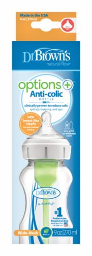 Dr. Brown's kojenecká láhev Options+ skleněná Wide Neck Anti colic WB91700-P4 270ml