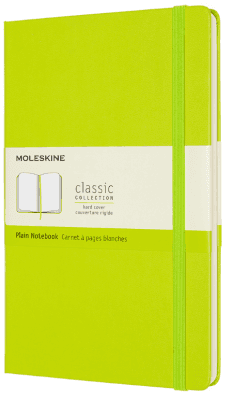 Moleskine: Zápisník tvdý čistý žlutozelený L