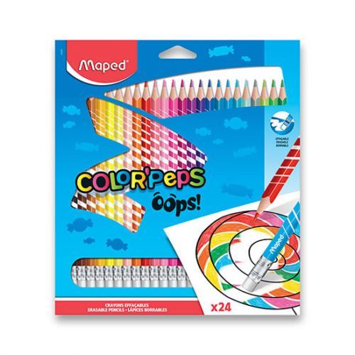 Maped - Bezdřevé pastelky Color'Peps Oops s gumou 24 ks