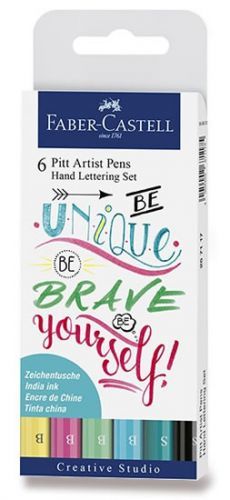 Faber - Castell Popisovač Pitt Artist Pen Handlettering - pastelová sada 6 ks