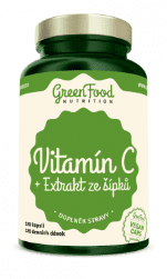 GreenFood Nutrition Vitamín C 1000mg + Extrakt ze šípků 60cps