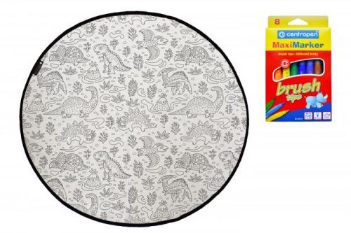 Butter Kings KOBEREC - OMALOVÁNKY - Dinosaur world - 130x130 (průměr) kruh cm Bílá