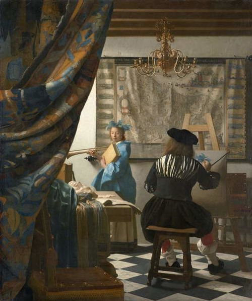 Jan (1632-75) Vermeer Obraz, Reprodukce - The Artist's Studio, c.1665-66, Jan (1632-75) Vermeer