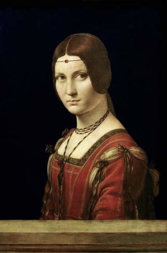 Leonardo da Vinci Obraz, Reprodukce - Portrait of a Lady from the Court of Milan, c.1490-95, Leonardo da Vinci