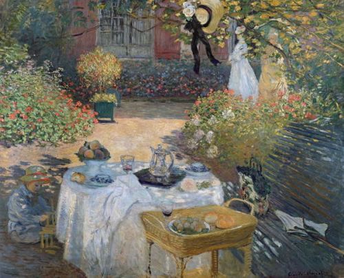 Claude Monet Obraz, Reprodukce - The Luncheon: Monet's garden at Argenteuil, c.1873, Claude Monet