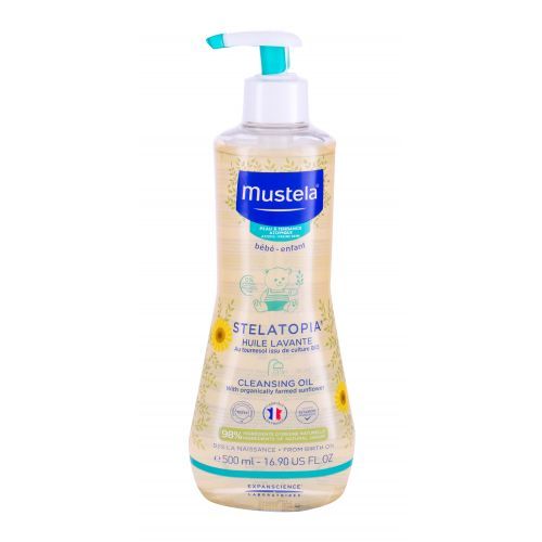 Mustela Bébé Stelatopia® 500 ml sprchový olej pro citlivou dětskou pokožku od narození pro děti