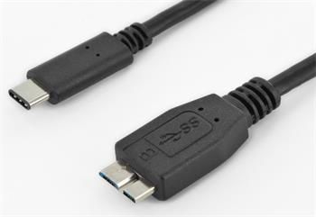 Kabel USB 3.1 konektor C/male - USB 3.0 konektor Micro-B/male, 1m