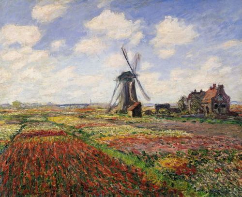 Claude Monet Obraz, Reprodukce - Tulip Fields with the Rijnsburg Windmill, 1886, Claude Monet