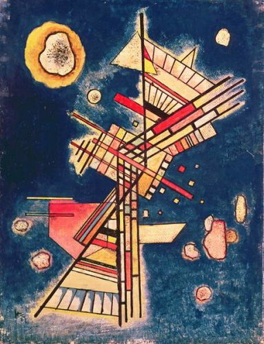 Wassily Kandinsky Obraz, Reprodukce - Composition with a Blue Background, 1927, Wassily Kandinsky