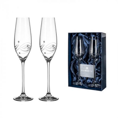 Diamante sklenice na šampaňské v dárkovém balení Lunar 210ml 2KS