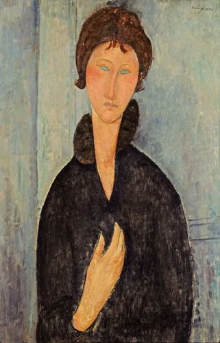 Amedeo Modigliani Obraz, Reprodukce - Woman with Blue Eyes, c.1918, Amedeo Modigliani