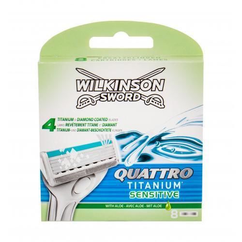 Wilkinson Sword Quattro Titanium Sensitive 8 ks sada náhradních břitů pro muže