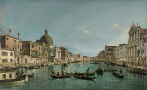 (1697-1768) Canaletto Obraz, Reprodukce - The Grand Canal in Venice with San Simeone Piccolo and the Scalzi church, c. 1738, (1697-1768) Canaletto