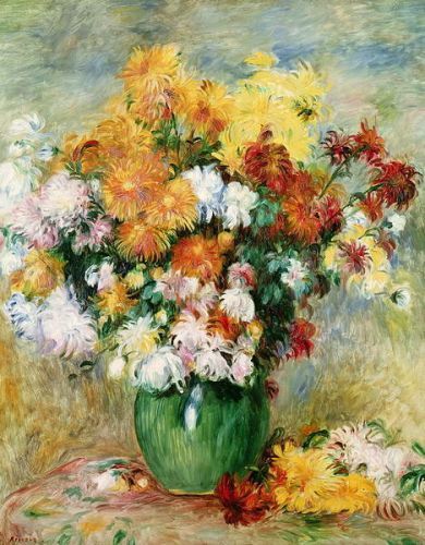 Pierre Auguste Renoir Obraz, Reprodukce - Bouquet of Chrysanthemums, c.1884, Pierre Auguste Renoir