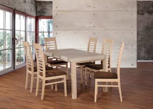 Jídelní set set 17 - 6x židle,1x stůl,rozklad (dub sonoma/nubuk 26w)