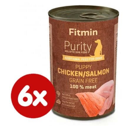 Fitmin Dog Purity tin PUPPY salmon with chicken 6x400 g