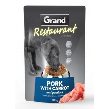 GRAND RESTAURANT kapsička Deluxe pro psy 100% vepřové s mrkví 300g