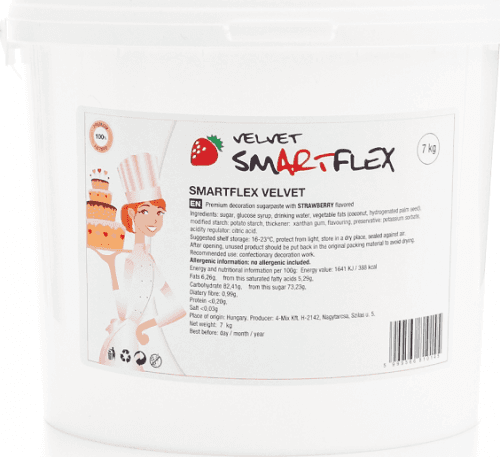 Smartflex Velvet Jahoda 7 kg (Potahovací a modelovací hmota na dorty) 0051 dortis