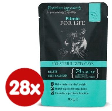 Fitmin Cat pouch sterilized salmon 28x85 g