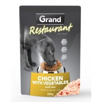 GRAND RESTAURANT kapsička Deluxe pro psy 100% kuřecí se zeleninou 300g
