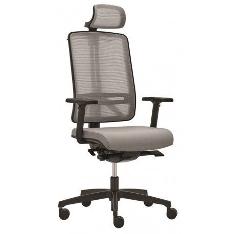 RIM Kancelářská židle FLEXI FX1104.083 HODNOTY čalounění Rim PHOENIX 595 - šedá látka Barva síťoviny Rim RIB 432 - šedá síťovina