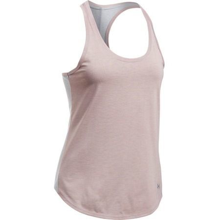 Under Armour Threadborne Run Mesh Tank True Gray Heather/Peach Orange/Reflective - S