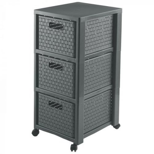 Rotho Komoda plast 3 patra, Country 87 l, antracitová