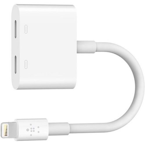 Belkin RockStar Lightning Audio + Charge adaptér bílý