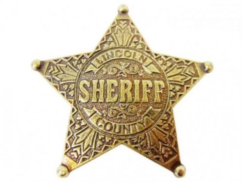 Hvězda šerifská Lincoln Country 6,5 cm - zlatá
