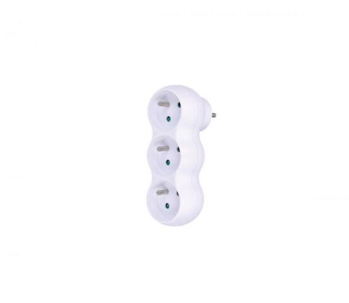 Solight rozbočka s podpěrou, 3 x 10A, bílá