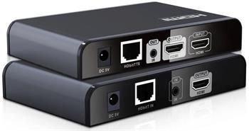 PremiumCord HDMI extender na 120m přes LAN, over IP, HDBitT, lokální HDMI výstup