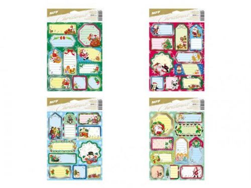 MFP 8885996 samolepky na dárky vánoční stříbrné 200x300mm/10ks