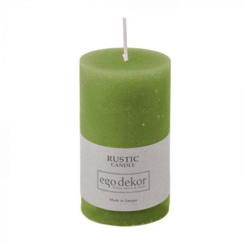 Zelená svíčka Baltic Candles Rustic, výška 10 cm