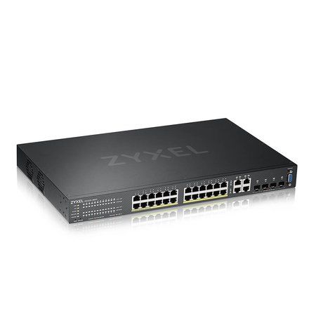 Zyxel GS2220-28HP,EU region,24-port GbE L2 PoE Switch with GbE Uplink (1 year NCC Pro pack license bundled), GS2220-28HP-EU0101F