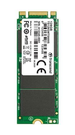 TRANSCEND MTS600S 128GB SSD disk M.2 2260, SATA III 6Gb/s (MLC), 530MB/s R, 200MB/s W, retail packing, TS128GMTS600S