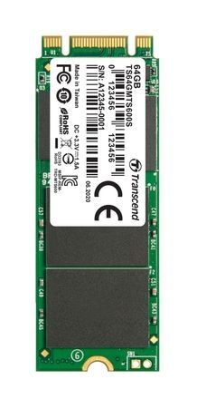 TRANSCEND MTS600S 64GB SSD disk M.2 2260, SATA III 6Gb/s (MLC), 520MB/s R, 100MB/s W, retail packing, TS64GMTS600S
