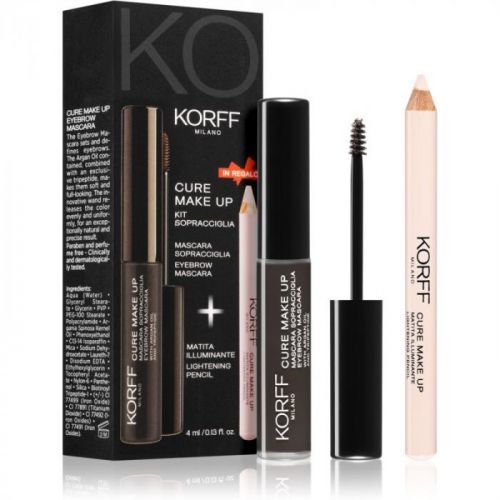 Korff Cure Makeup set na obočí 01 Dark brown odstín