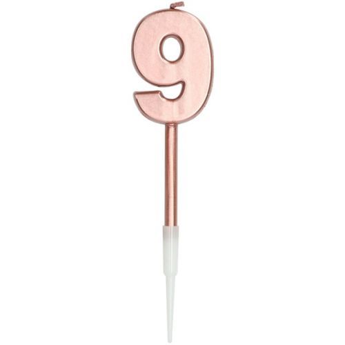 SVÍČKA metalická 9 růžové zlato