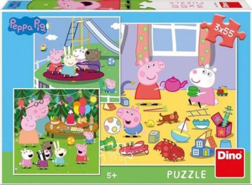 Puzzle 3x55 Peppa Pig na prázdninách