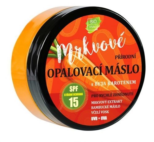 Vivaco 100% Přírodní opalovací máslo s mrkvovým extraktem SPF 15 150ml