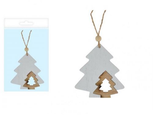 MFP 8886004 stromek dřevo bílý 8cm závěs