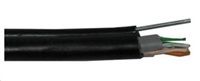 FTP kabel PlanetElite s nosným lankem, Cat5E, drát, venkovní PE+PVC, Fca, černý, 305m, KAB-FTP5E-D-PVCPEM-X-305