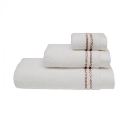 Soft Cotton Dárková sada ručníků a osušek CHAINE Bílá / béžová výšivka
