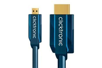 Clicktronic  HQ OFC High Speed HDMI kabel s Ethernetem, HDMI A(M) - microHDMI D(M), 1m