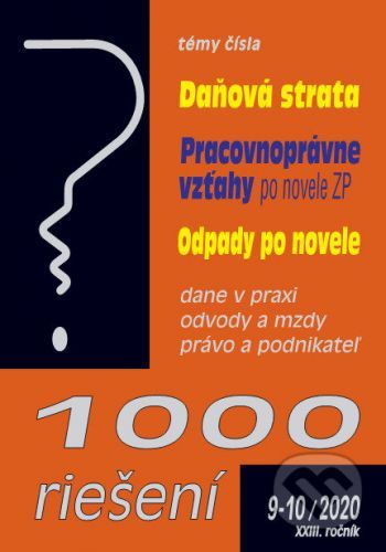 1000 riešení 9-10/2020 - Daňová strata, Odpady po novele - Poradca s.r.o.