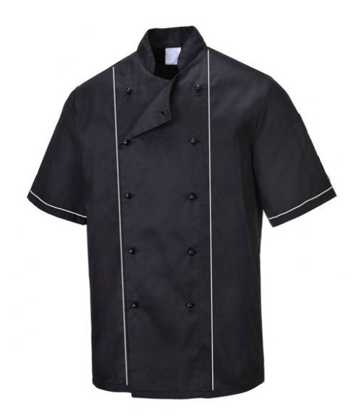 Kuchařský kabát RONDON černý  krátký rukáv 46