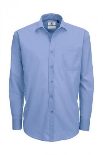 Košile pánská B&C Smart s dlouhým rukávem - modrá, S