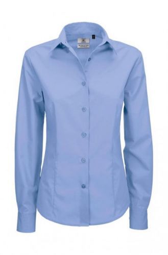 Košile dámská B&C Smart s dlouhým rukávem - modrá, XS